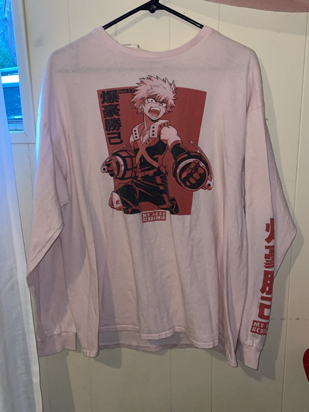 Bakugo Graphic Long-Sleeve Tee - Light Pink